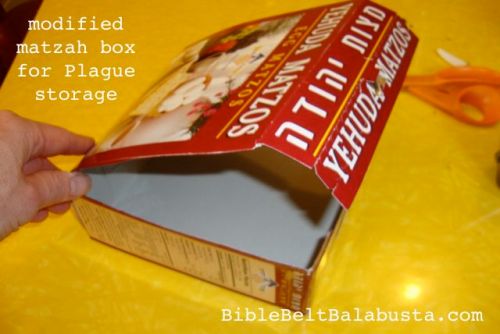 Finished Box o' Plagues, ready to load with tchotchkes, one per plague