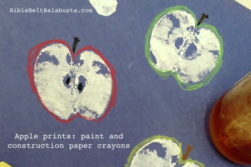 white poster paint, construction paper crayons for peel and seeds