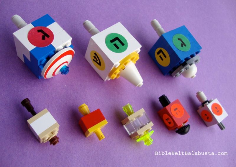 DIY LEGO dreidel samples