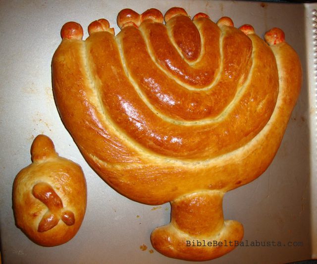 menorah challah, dreidel challah