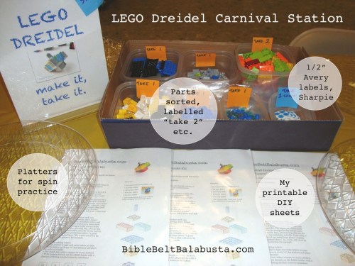 Carnival set-up for LEGO Dreidel "Make it, Take it"