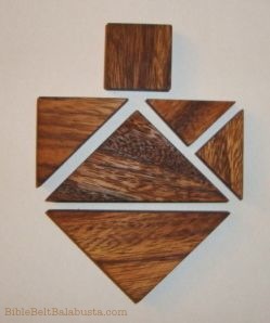 tangram dreidel in wood