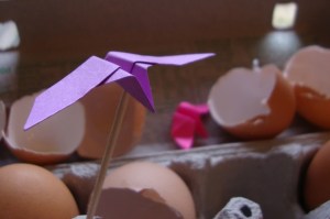 origami bird / name label 