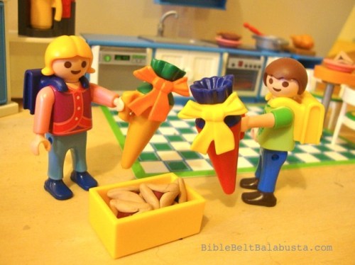 All Playmobil except the clay hamantaschen....