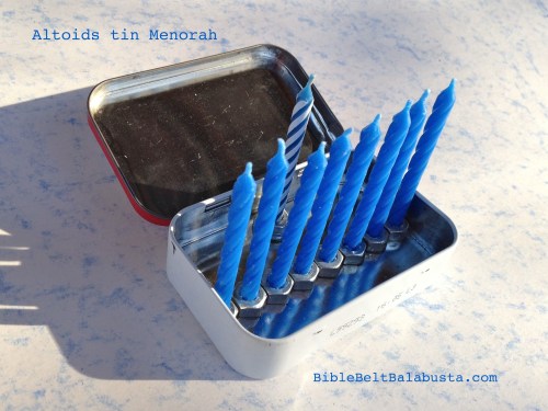 curiously tiny menorah