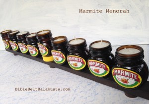 Marmite Menorah (tealights)