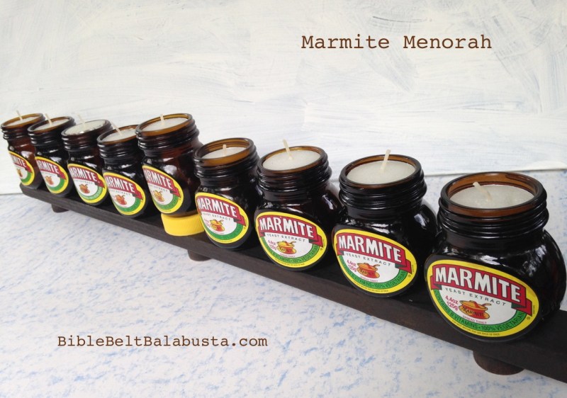 Marmite Menorah (tealights)