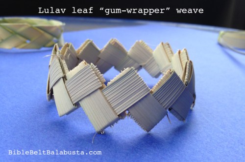 Lulav leaflets instead of Doublemint gum wrappers