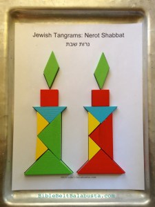 two tangram sets = 2 nerot Shabbat