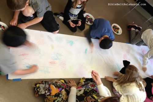 Tu B'Shevat leaf-rubbing banner