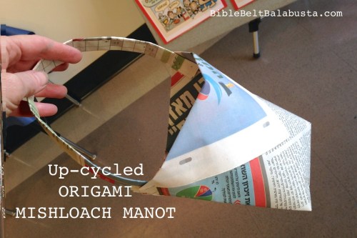 origami newspaper mishloach manot
