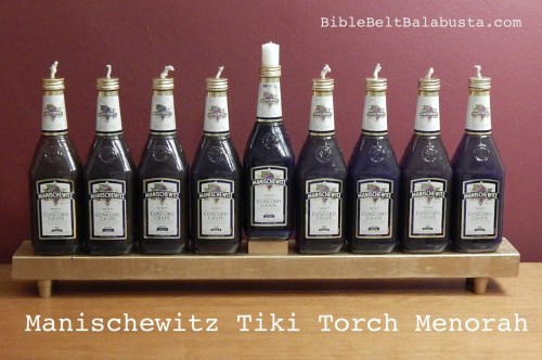 Manischewitz Tiki Torch oil Menorah